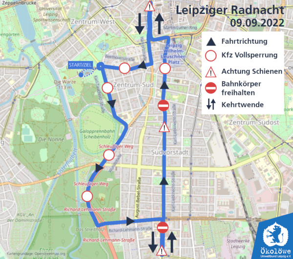 Route Leipziger RADNACHT 2022