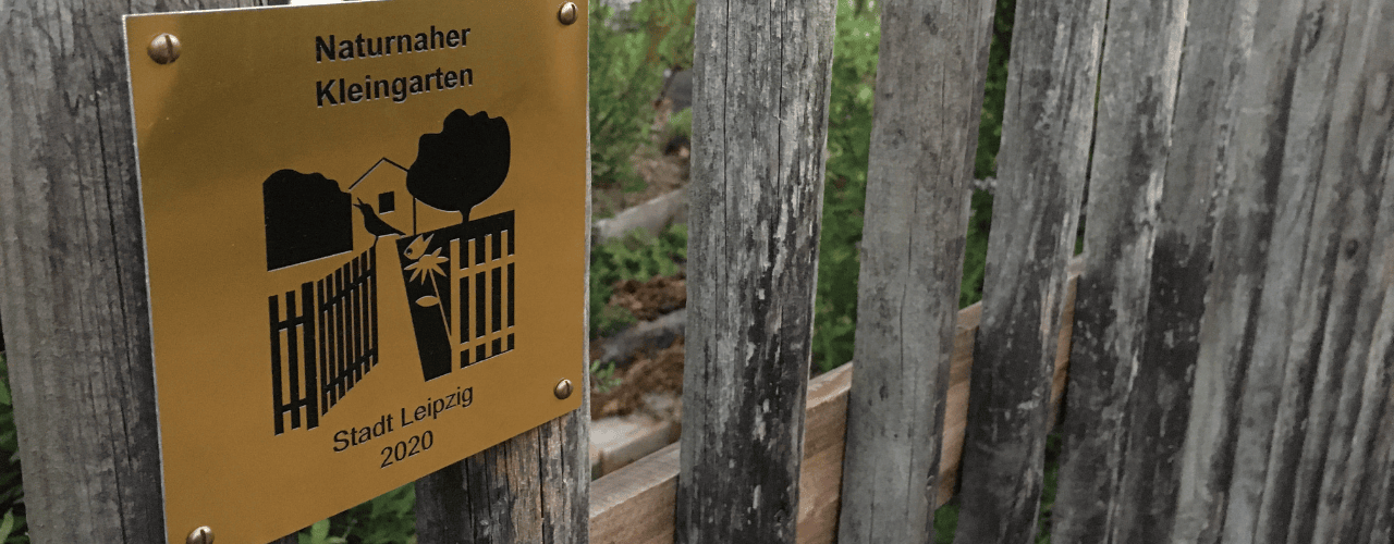 Plakette naturnaher Kleingarten Leipzig