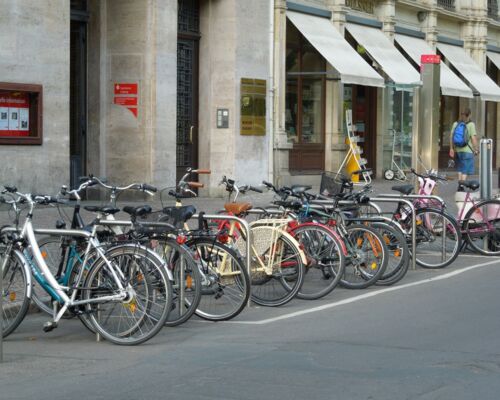 Fahrradständer in der Leipziger Innenstadt