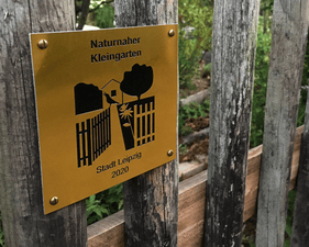Plakette naturnaher Kleingarten Leipzig