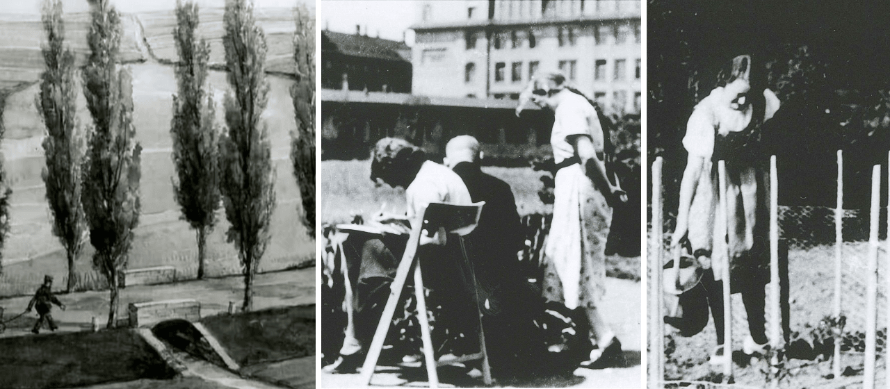 Wo heute der Stadtgarten Connewitz liegt, speiste einst der Trenkengraben den Pappelteich. Ab 1934 gärtnerten hier Schülerinnen der Rudolf-Hildebrand-Schule.