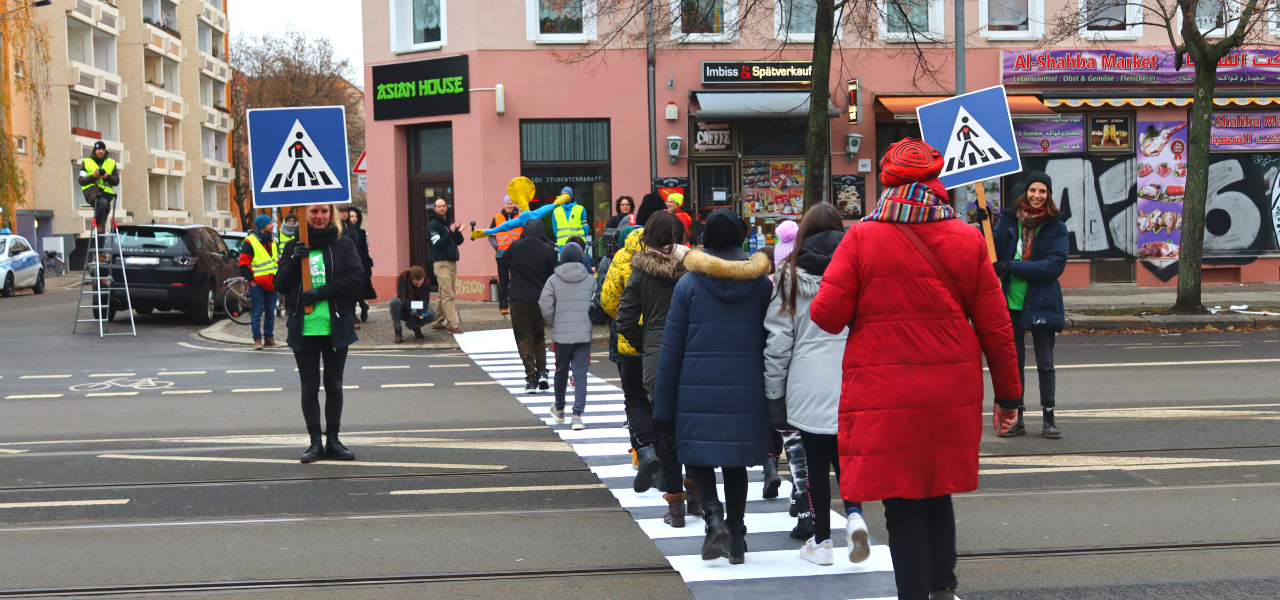 Aktion für Zebrastreifen