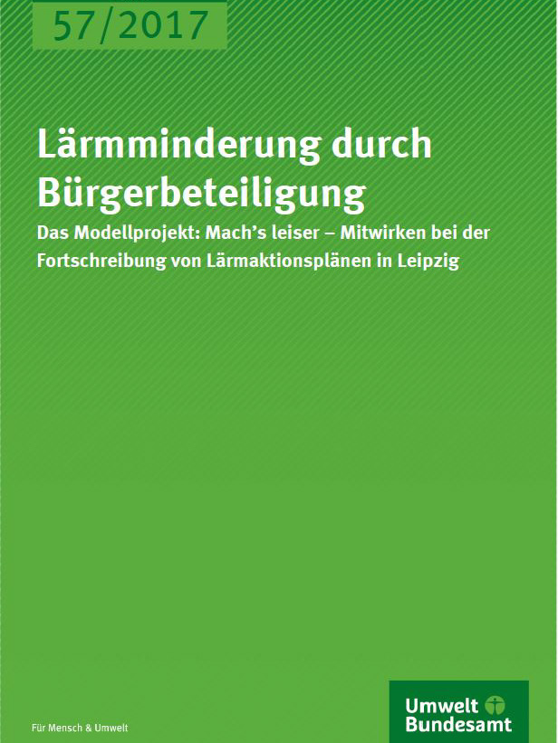 Titelblatt Abschlussbericht für Mach's leiser in Leipzig-Stötteritz